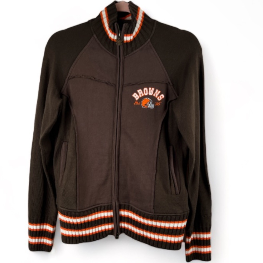 Touch By Alyssa Milano Women’s‎ Cleveland Browns Sweater Zip Up Jacket Size XL